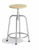 SGABELLO GIREVOLE ALTO CON POGGIAPIEDI E SEDILE IN LEGNO DI FAGGIO - ALTEZZA REGOLABILE DA CM 60 A CM 72 - CONFORME AI CAM