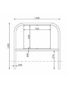Barriera con piegatura a freddo di tubolare in acciaio Ø48 a forma di U rovesciato, con traverso, da inghisare - cm 60x100h