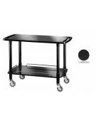 Carrello di servizio in legno due piani colore wengè cm 110x55x82h