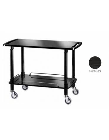 Carrello di servizio in legno due piani colore wengè cm 110x55x82h