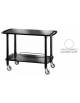 Carrello di servizio in legno due piani colore laccato bianco - cm 110x55x82h