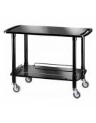 Carrello di servizio in legno due piani colore laccato nero - cm 110x55x82h