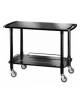 Carrello di servizio in legno due piani colore laccato nero - cm 110x55x82h
