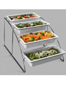 ESPOSITORE 4 RIPIANI PER BACINELLE GASTRONORM GN1/3 (Contenitori non inclusi) - mm 565x525x325h