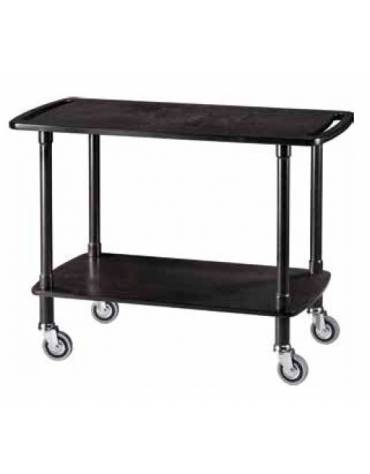 Carrello di servizio in legno due piani colore Carbon - cm 110x40x82h