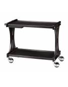 Carrello di servizio in legno multistrato di betulla 2 piani colore Carbon - cm 106x55x85h