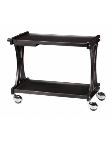 Carrello di servizio in legno multistrato di betulla 2 piani colore Carbon - cm 106x55x85h
