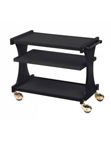 Carrello di servizio in legno multistrato di betulla 3 piani colore Carbon - cm 86x55x85h