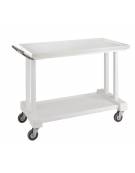 Carrello di servizio in legno massello 2 piani colore Laccato Bianco - cm 81x55x82h
