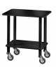 Carrello gueridon - 2 piani in nobilato e struttura in lego massello - colore laccato nero - cm 70x50x78h