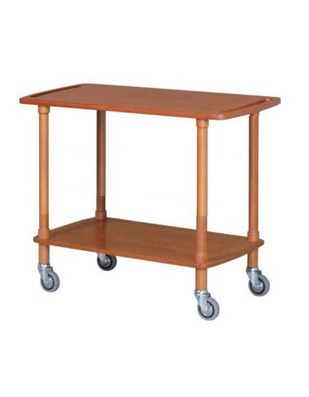 Carrello di servizio in legno due piani colore Noce  - cm 110x40x82h