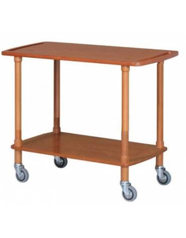 Carrello di servizio in legno due piani colore noce o carbon - cm 110x40x82h