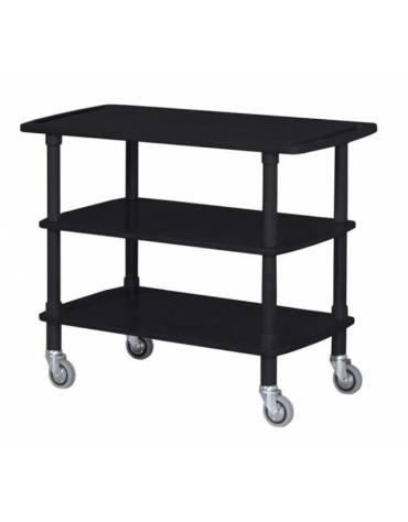 Carrello di servizio in legno 3 piani colore carbon - cm 110x40x89h