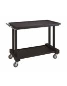 Carrello di servizio in legno massello 2 piani colore Carbon - cm 115x55x82h