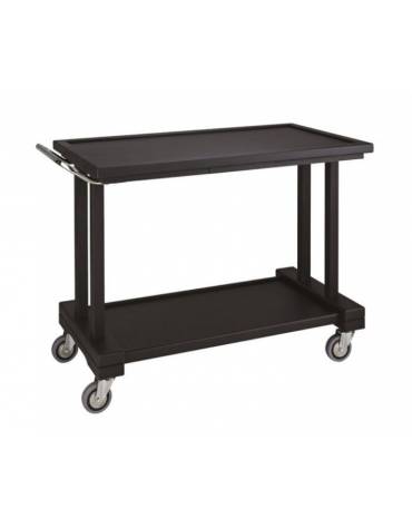 Carrello di servizio in legno massello 2 piani colore Carbon - cm 115x55x82h