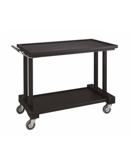 Carrello di servizio in legno massello 2 piani colore Carbon - cm 115x55x82h