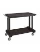 Carrello di servizio in legno massello 2 piani colore Carbon - cm 115x55x82h