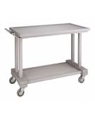 Carrello di servizio in legno massello 2 piani colore Cenere - cm 115x55x82h