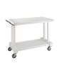 Carrello di servizio in legno massello 2 piani colore laccato bianco - cm 115x55x82h