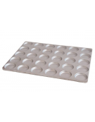 Teglia per hamburger in lamiera alluminata - 15 forme da Ø mm 105/92 - Dimensioni teglia mm 60x40x30h