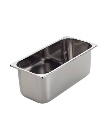 BACINELLA VASCHETTA GELATERIA INOX DA LT. 7,9 - Larghezza mm 330 - Profondità mm 250 - Altezza mm 120