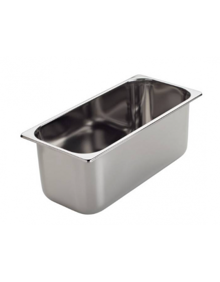 BACINELLA VASCHETTA GELATERIA INOX DA LT. 7,9 - Larghezza mm 330 - Profondità mm 250 - Altezza mm 120