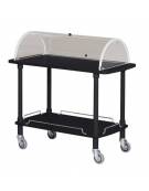 Carrello in legno - 2 piani - colore Carbon con cupola semicilindrica - cm 110x55x107h