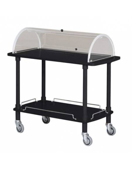 Carrello in legno - 2 piani - colore Carbon con cupola semicilindrica - cm 110x55x107h