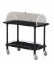 Carrello in legno - 2 piani - colore Carbon con cupola semicilindrica - cm 110x55x107h