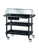 Carrello in legno - 3 piani - colore Carbon con cupola semisferica - cm 110x55x114h