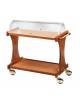 Carrello in legno - 2 piani con cupola semicilindrica - colore Noce - 86x55x110h