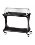 Carrello in legno - 2 piani con cupola squadrata - colore Carbon - cm 86x55x95h