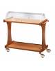 Carrello in legno - 2 piani con cupola semicilindrica - colore noce - 106x55x110h