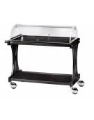 Carrello in legno - 2 piani con cupola - colore ciliegio o wengè cm 106x55x95h
