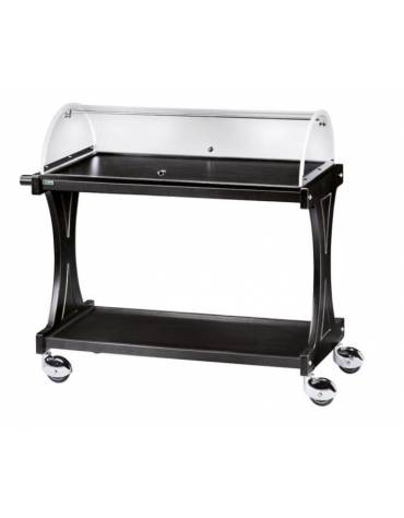 Carrello in legno - 2 piani con cupola - colore ciliegio o wengè cm 106x55x95h