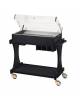 Carrello refrigerato in legno colore Carbon a piastre eutettiche con cupola in plexiglass con vasca cm 106x55x108h