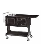 Carrello flambè in legno - Noce o Carbon- 1 fuoco cm 107/145x 58x91h