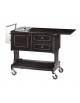 Carrello flambè in legno - colore Noce o Carbon - 1 fuoco -  cm 107/145x 58x91h
