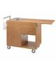 Carrello flambè in legno - Colore noce o carbon - 1 fuoco - cm 105/137x57x91h