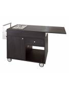 Carrello flambè un fuoco colore Carbon - cm 105/137 x 57 x91h