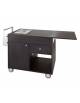Carrello flambè in legno colore Carbon - 1 fuoco - cm 105/137x57x91h