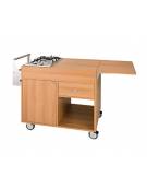 Carrello flambè due fuochi cm 105x58x85h - Colore Noce