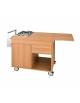 Carrello flambè in legno - colore noce o carbon - 1 piastra a 2 fuochi - cm 105/137x57x91h