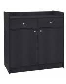 Mobile di servizio da sala basso in legno colore Carbon - 2 sportelli - 2 cassetti - cm 95x49x99h