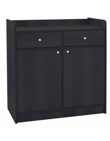 Mobile di servizio da sala basso in legno colore Carbon - 2 sportelli - 2 cassetti - cm 95x49x99h