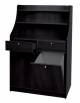 Mobile di servizio da sala in legno colore carbon - 1 sportello + 1 tramoggia + 2 cassetti - cm 95x49x144h