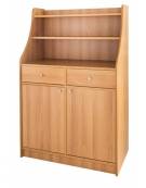 Mobile di servizio da sala in legno colore noce o carbon - 2 sportelli + 2 cassetti cm 95x49x144h