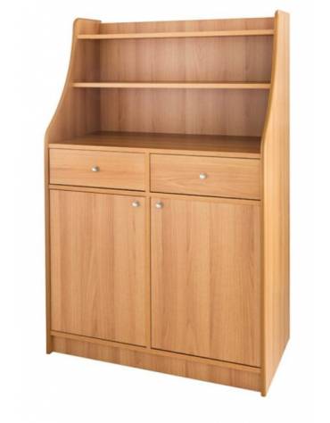 Mobile di servizio da sala in legno colore noce o carbon - 2 sportelli + 2 cassetti cm 95x49x144h