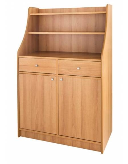 Mobile di servizio da sala in legno colore noce o carbon - 2 sportelli + 2 cassetti cm 95x49x144h