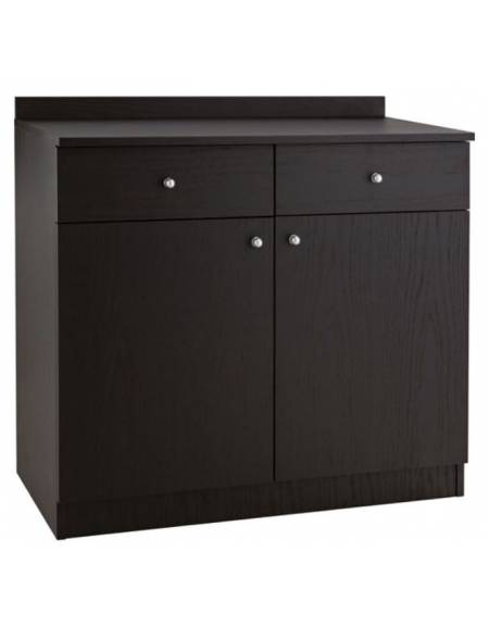 Mobile di servizio da sala basso a due ante 2 cassetti + 2 sportelli colore carbon o noce cm 90x48x95h